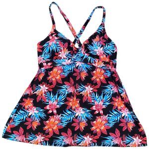 Jaclyn Smith Swim dress Swimsuit Size 26W Vibrant Tropical Florals multicolor